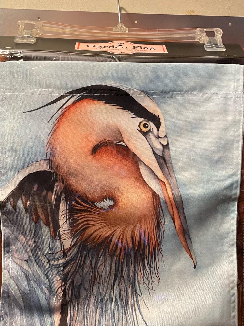 Blue and Brown Heron Garden Flag - Home Accents